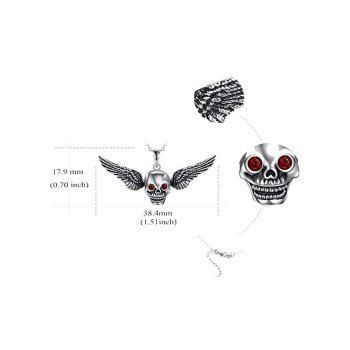 Skulls Wings Artificial Gem Gothic Necklace Punk Style Halloween Necklace