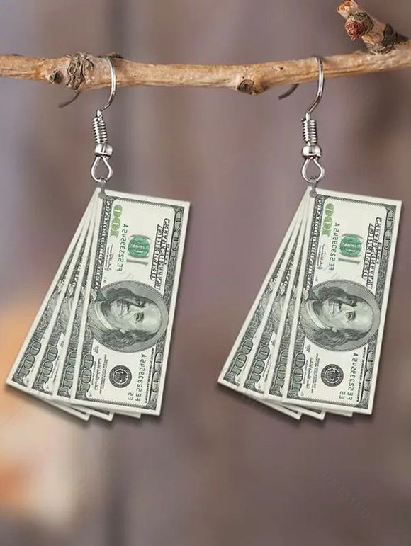 Boucles d'oreilles pendantes tendance en acrylique Dollars Cash - multicolor A 