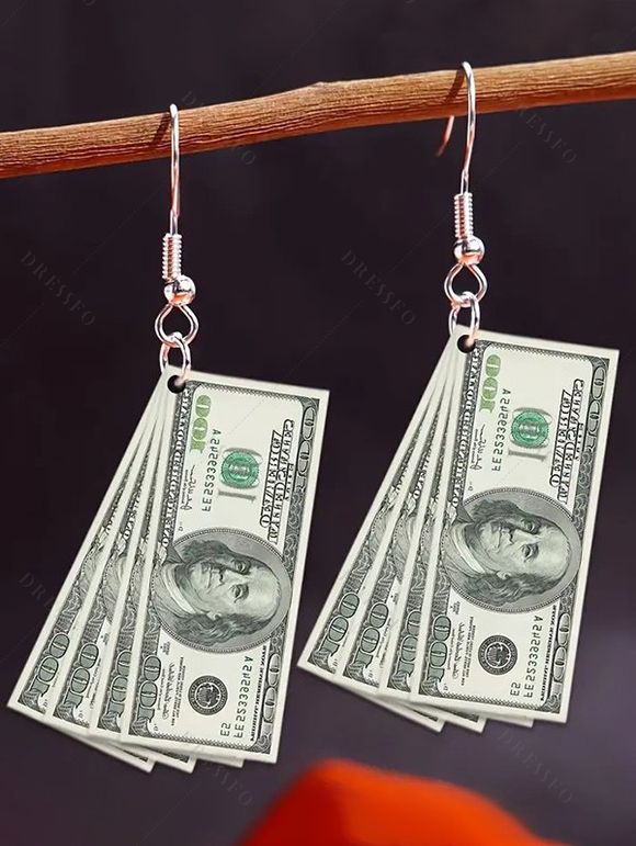 Boucles d'oreilles pendantes tendance en acrylique Dollars Cash - multicolor A 