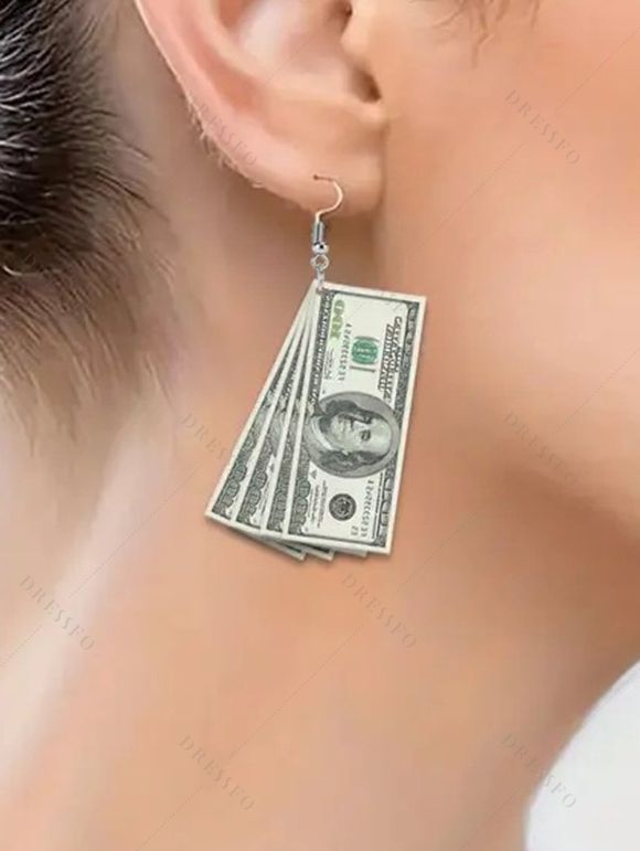 Boucles d'oreilles pendantes tendance en acrylique Dollars Cash - multicolor A 