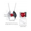 Collier gothique monochrome avec ailes et cœur en pierres artificielles, accessoire tendance pour femme - Noir 