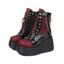 Lace Up Side Zipper Colorblock Rivet Gothic Boots Thick Platform Chain Embellishment Martin Boots - Noir EU 43