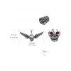 Collier gothique avec pierres artificielles et ailes de crâne, style punk, pour Halloween - Argent 