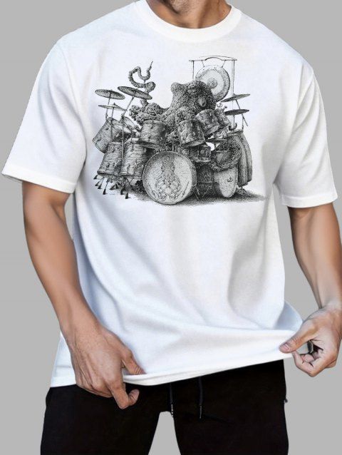 T-shirt décontracté à manches courtes et col rond pour homme