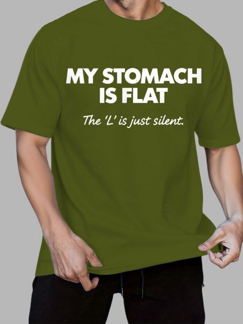 T-shirt décontracté à manches courtes et col rond pour homme avec slogan humoristique imprimé