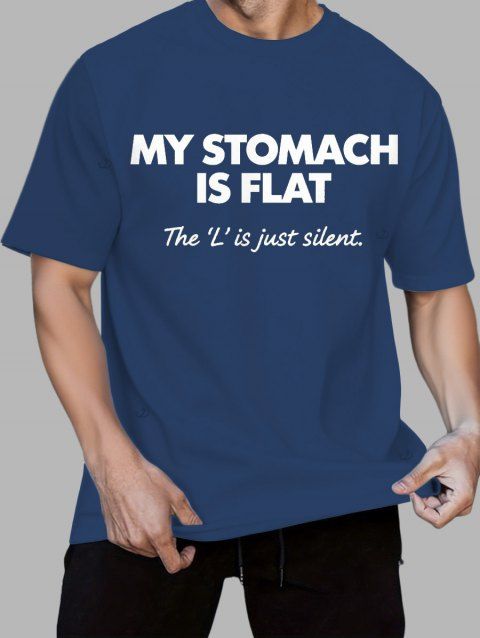 T-shirt décontracté à manches courtes et col rond pour homme avec slogan humoristique imprimé
