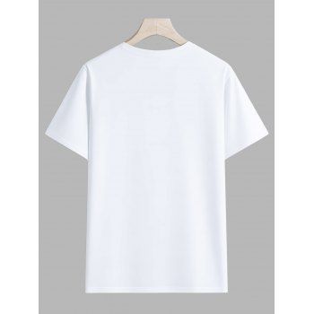 Men's Printed Round Collar Casual T Shirt Short Sleeve Daily Tee