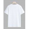 T-shirt de vacances à manches courtes et col rond pour homme, motif pieuvre, décontracté - Blanc L