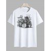 T-shirt décontracté à manches courtes et col rond pour homme - Blanc XL