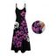 Robe gothique à motif floral et têtes de mort, bretelles spaghetti, coupe trapèze, longue, pour les vacances - Noir XL | US 12