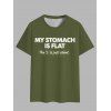 T-shirt décontracté à manches courtes et col rond pour homme avec slogan humoristique imprimé - Vert profond 2XL