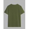 T-shirt décontracté à manches courtes et col rond pour homme avec slogan humoristique imprimé - Vert profond 2XL