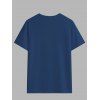 T-shirt décontracté à manches courtes et col rond pour homme avec slogan humoristique imprimé - Bleu de Minuit 2XL