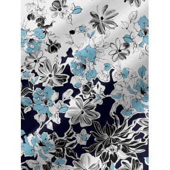 Ombre Floral Leaf Pattern Pocket Vacation Dress Spaghetti Strap A Line Long Casual Tank Dress