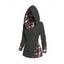 Pull à capuche à carreaux en tricot torsadé pour femme, col châle froncé à boutons factices - Vert profond S