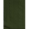 Pull à capuche à carreaux en tricot torsadé pour femme, col châle froncé à boutons factices - Vert profond M