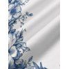 Robe de vacances à motif floral et feuilles d'oiseaux, bretelles spaghetti, coupe trapèze, longue et décontractée - Blanc XL | US 12