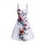 Robe de vacances à lacets et motif de feuilles fleuries, bretelles à anneau en O, taille empire, robe trapèze décontractée - Blanc M | US 6