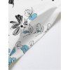 Robe de vacances décontractée à motif floral et feuilles ombré avec poches et bretelles spaghetti - Bleu de Minuit L | US 8-10