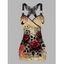 Débardeur gothique froncé en dentelle à motif de feuille de rose et de papillon avec bretelles à anneau en O et haut long pour les vacances - Noir XXL | US 14