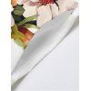Robe de vacances à motif de feuilles de fleurs et de couleurs contrastées, bretelles spaghetti, coupe trapèze, longue et décontractée - Vert profond XXL | US 14