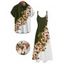 Vacation Couple Outfit Flower Leaf Pattern Contrast Color Spaghetti Strap A Line Long Tank Dress and Button Up Shirt Casual Matching Outfit - Vert profond S | US 4