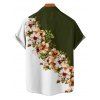 Vacation Couple Outfit Flower Leaf Pattern Contrast Color Spaghetti Strap A Line Long Tank Dress and Button Up Shirt Casual Matching Outfit - Vert profond S | US 4