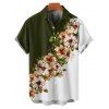 Vacation Couple Outfit Flower Leaf Pattern Contrast Color Spaghetti Strap A Line Long Tank Dress and Button Up Shirt Casual Matching Outfit - Vert profond S | US 4