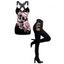 Women Gothic Outfit Rose Skulls Spider Web Leaf Pattern Butterfly Lace Ruched Long Tank Top and Hollow Out Square Buckle Strap Skinny Pants Holiday Matching Outfit - Noir S | US 4