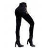 Women Gothic Outfit Rose Skulls Spider Web Leaf Pattern Butterfly Lace Ruched Long Tank Top and Hollow Out Square Buckle Strap Skinny Pants Holiday Matching Outfit - Noir S | US 4