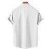 Chemise de vacances à motif floral tournesol pour homme, boutonnée, retroussée, manches courtes, décontractée - Blanc L