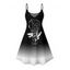Robe de vacances à imprimé horloge ombré, bretelles spaghetti, col en V, coupe trapèze, mini-robe débardeur décontractée - Noir XXXXXL | US 20