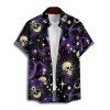 Gothic Couple Outfit Skulls Ghost Sun Moon Star Pattern Spaghetti Strap Tank Dress and Button Up Shirt Holiday Matching Outfit - Noir S | US 4