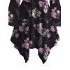 Robe gothique à lacets, motif tête de mort, chauve-souris, toile d'araignée, volants, épaules dénudées, manches longues évasées, ourlet asymétrique, robe de vacances - Noir XXL | US 14