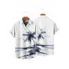Chemise de plage à manches courtes et boutons pour homme, motif paysage de cocotiers et de plage - Blanc 5XL
