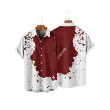 Vacation Couple Outfit Contrast Color Splash Ink Print Dress and Shirt Matching Set