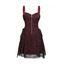 Colorblock Skulls Lace Half Zipper Lace Up Gothic Dress O Ring Sleeveless A Line Holiday Dress - DEEP RED XXL | US 14