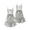 Robe gothique à imprimé squelette et tête de mort - Blanc XXXXXL | US 20