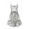 Robe gothique à imprimé squelette et tête de mort - Blanc XXXXXL | US 20