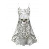 Robe gothique à imprimé squelette et tête de mort - Blanc XXXXXL | US 20