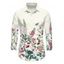 Chemise de vacances pour homme à manches longues et imprimé fleurs, feuilles et papillons - Beige 5XL
