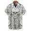 Chemise gothique boutonnée pour homme, motif squelette et tête de mort, idéale pour les fêtes - Blanc 5XL
