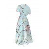 Robe de vacances à imprimé floral Robe mi-longue à ceinture en fleurs de pêcher - Vert clair XXL | US 14
