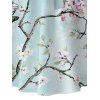 Robe de vacances à imprimé floral Robe mi-longue à ceinture en fleurs de pêcher - Vert clair XXL | US 14