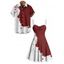Vacation Couple Outfit Contrast Color Splash Ink Print Dress and Shirt Matching Set - Rouge foncé S | US 4