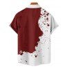 Vacation Couple Outfit Contrast Color Splash Ink Print Dress and Shirt Matching Set - Rouge foncé S | US 4