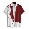Vacation Couple Outfit Contrast Color Splash Ink Print Dress and Shirt Matching Set - Rouge foncé S | US 4