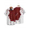 Vacation Couple Outfit Contrast Color Splash Ink Print Dress and Shirt Matching Set - Rouge foncé S | US 4