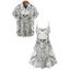 Skull Skeleton Print Gothic Couple Outfit Spaghetti Strap Mini Dress and Shirt Set - Blanc S | US 4
