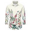 Vacation Couple Outfit Flower Leaf Butterfly Print Belt Chiffon Dress and Long Sleeve Shirt Set - Beige S | US 4